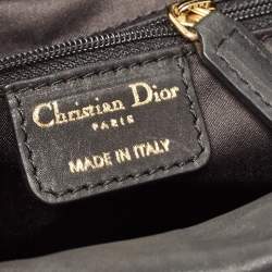 Pre Owned Dior Dark Grey Leather Small Gypsy Ruffle Hobo