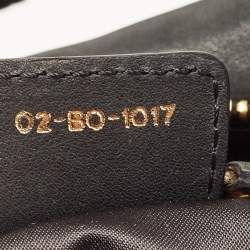 Pre Owned Dior Dark Grey Leather Small Gypsy Ruffle Hobo