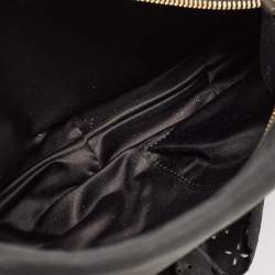 Pre Owned Dior Dark Grey Leather Small Gypsy Ruffle Hobo