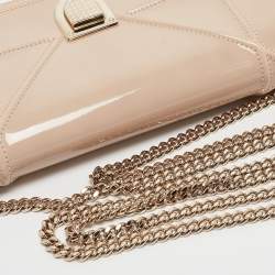 Dior Beige Patent Leather Diorama Wallet on Chain