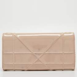 Dior Beige Patent Leather Diorama Wallet on Chain