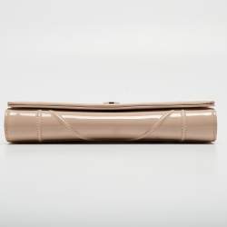 Dior Beige Patent Leather Diorama Wallet on Chain
