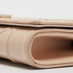 Dior Beige Patent Leather Diorama Wallet on Chain