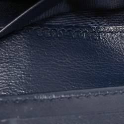 Pre Owned Dior Navy Blue Cannage Patent Leather Mini Lady Dior Wallet