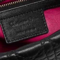 Pre Owned Dior Black Cannage Leather Panarea Clutch