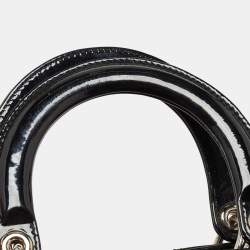 Pre Owned Dior Black Cannage Patent Leather Large Lady Dior Tote