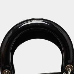 Pre Owned Dior Black Cannage Patent Leather Large Lady Dior Tote