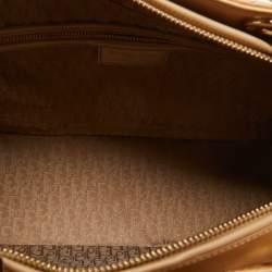 Pre Owned Dior Beige Cannage Patent Leather Extra Large Lady Dior Tote