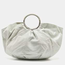 Pre Owned Dior Mint Green Shimmering Suede Babe Hobo