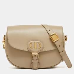 Pre Owned Dior Beige Leather Medium Bobby Shoulder Bag
