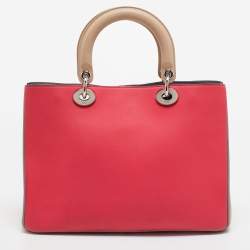 Pre Owned Dior Tricolor Leather Medium Diorissimo Tote