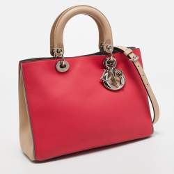 Pre Owned Dior Tricolor Leather Medium Diorissimo Tote