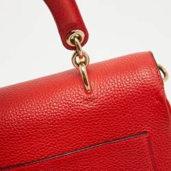 Pre Owned Dior Red Leather Small Be Dior Flap Top Handle Bag