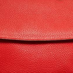 Pre Owned Dior Red Leather Small Be Dior Flap Top Handle Bag