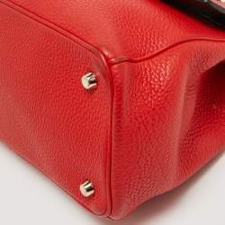 Pre Owned Dior Red Leather Small Be Dior Flap Top Handle Bag
