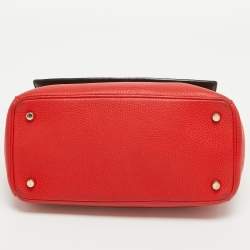 Pre Owned Dior Red Leather Small Be Dior Flap Top Handle Bag