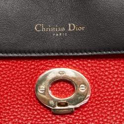 Pre Owned Dior Red Leather Small Be Dior Flap Top Handle Bag