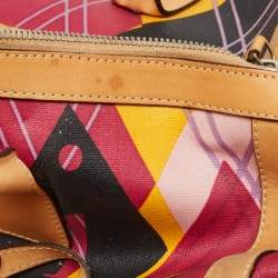 Dior Multicolor Printed Coated Canvas and Leather Argyle Bag