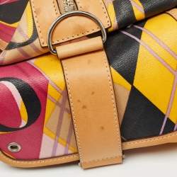 Pre Owned Dior Multicolor Printed Coated Canvas and Leather Argyle Bag