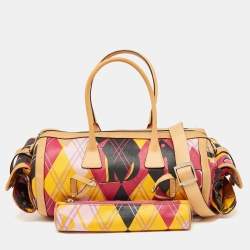 Pre Owned Dior Multicolor Printed Coated Canvas and Leather Argyle Bag