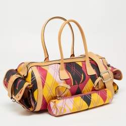 Pre Owned Dior Multicolor Printed Coated Canvas and Leather Argyle Bag