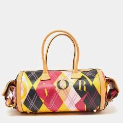 Pre Owned Dior Multicolor Printed Coated Canvas and Leather Argyle Bag
