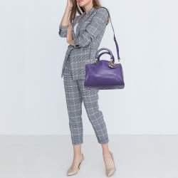 مملوكة مسبقًا Dior Purple Leather Diorissimo Bowler Bag