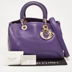 مملوكة مسبقًا Dior Purple Leather Diorissimo Bowler Bag