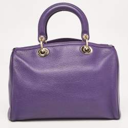 مملوكة مسبقًا Dior Purple Leather Diorissimo Bowler Bag