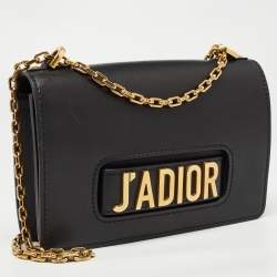Pre Owned Dior Black Leather J’adior Flap Shoulder Bag