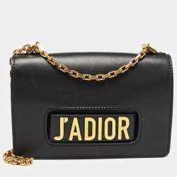 Pre Owned Dior Black Leather J’adior Flap Shoulder Bag
