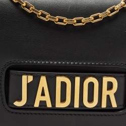 Pre Owned Dior Black Leather J’adior Flap Shoulder Bag
