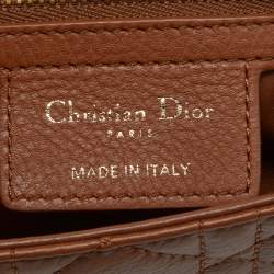 Pre Owned Dior Brown Cannage Leather Small Caro Shoulder Bag