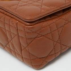 Pre Owned Dior Brown Cannage Leather Small Caro Shoulder Bag