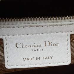 Pre Owned Dior White Cannage Leather Large Lady Dior Tote