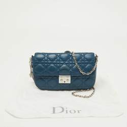 Dior Blue Cannage Leather Small Miss Dior Flap Bag