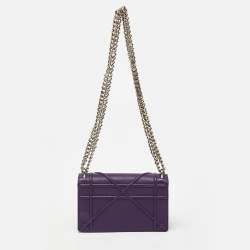 Dior Purple Leather Mini Diorama Shoulder Bag