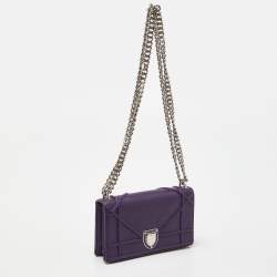 Dior Purple Leather Mini Diorama Shoulder Bag