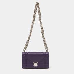 Dior Purple Leather Mini Diorama Shoulder Bag