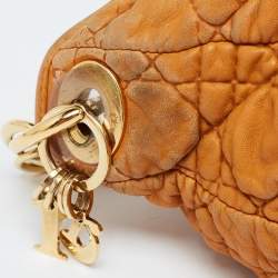 Dior Orange Cannage Soft Leather Small Hobo