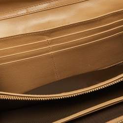 Pre Owned Dior Beige Cannage Patent Leather New Lock Wallet on Chain