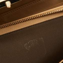 Pre Owned Dior Beige Cannage Patent Leather New Lock Wallet on Chain