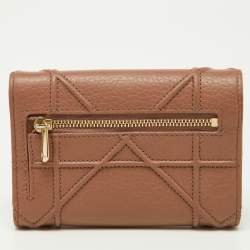 Pre Owned Dior Old Rose Leather Diorama Trifold Wallet