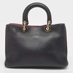 Dior Black Leather Medium Diorissimo Shopper Tote