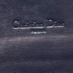 Pre Owned Dior Navy Blue Cannage Leather New Lock Wallet on Chain