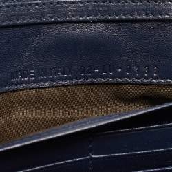 Pre Owned Dior Navy Blue Cannage Leather New Lock Wallet on Chain