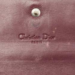 Dior Burgundy Oblique Embossed Patent Leather Continental Wallet