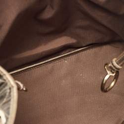 Pre Owned Dior Olive Green Coated Canvas and Leather Small Panarea Tote