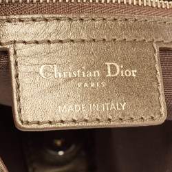 Pre Owned Dior Olive Green Coated Canvas and Leather Small Panarea Tote