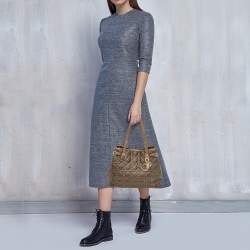 Pre Owned Dior Olive Green Coated Canvas and Leather Small Panarea Tote